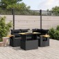 vidaXL Set de muebles de jardín 5 pzas y cojines ratán sintético negro