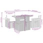 vidaXL Set de muebles de jardín 5 pzas y cojines ratán sintético negro