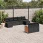 vidaXL Set de sofás de jardín 8 piezas y cojines ratán sintético negro vidaXL Set de sofás de jardín 8 piezas y cojines ratán sintético negro