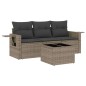 vidaXL Set de sofás de jardín 4 pzas y cojines ratán sintético gris vidaXL Set de sofás de jardín 4 pzas y cojines ratán sintético gris
