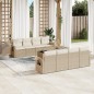 vidaXL Set de sofás de jardín 9 pzas con cojines ratán sintético beige vidaXL Set de sofás de jardín 9 pzas con cojines ratán sintético beige