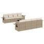 vidaXL Set de sofás de jardín 9 pzas con cojines ratán sintético beige vidaXL Set de sofás de jardín 9 pzas con cojines ratán sintético beige