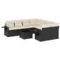 vidaXL Set de sofás de jardín 8 piezas y cojines ratán sintético negro vidaXL Set de sofás de jardín 8 piezas y cojines ratán sintético negro