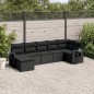 vidaXL Set de comedor de jardín 7 pzas y cojines ratán sintético negro vidaXL Set de comedor de jardín 7 pzas y cojines ratán sintético negro