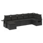 vidaXL Set de comedor de jardín 7 pzas y cojines ratán sintético negro vidaXL Set de comedor de jardín 7 pzas y cojines ratán sintético negro