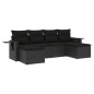 vidaXL Set de sofás de jardín 6 piezas y cojines ratán sintético negro