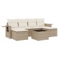 vidaXL Set sofás de jardín 7 piezas y cojines ratán sintético beige vidaXL Set sofás de jardín 7 piezas y cojines ratán sintético beige