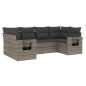 vidaXL Set de muebles de jardín 6 pzas y cojines ratán sintético gris vidaXL Set de muebles de jardín 6 pzas y cojines ratán sintético gris
