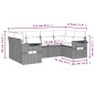 vidaXL Set de muebles de jardín 6 pzas y cojines ratán sintético gris vidaXL Set de muebles de jardín 6 pzas y cojines ratán sintético gris