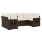 vidaXL Set sofás de jardín 6 piezas y cojines ratán sintético marrón vidaXL Set sofás de jardín 6 piezas y cojines ratán sintético marrón