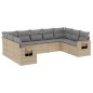 vidaXL Set de sofás de jardín 9 pzas con cojines ratán sintético beige vidaXL Set de sofás de jardín 9 pzas con cojines ratán sintético beige