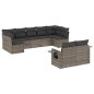 vidaXL Set de muebles de jardín 9 pzas y cojines ratán sintético gris