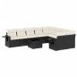 vidaXL Set de sofás de jardín 10 pzas cojines ratán sintético negro vidaXL Set de sofás de jardín 10 pzas cojines ratán sintético negro