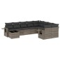 vidaXL Set de sofás de jardín 10 pzas con cojines ratán sintético gris vidaXL Set de sofás de jardín 10 pzas con cojines ratán sintético gris