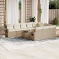 vidaXL Set de sofás de jardín 11pzas con cojines ratán sintético beige vidaXL Set de sofás de jardín 11pzas con cojines ratán sintético beige