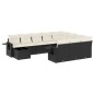 vidaXL Set de sofás de jardín 11 pzas y cojines ratán sintético negro vidaXL Set de sofás de jardín 11 pzas y cojines ratán sintético negro