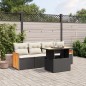 vidaXL Set de muebles de jardín 5 pzas y cojines ratán sintético negro vidaXL Set de muebles de jardín 5 pzas y cojines ratán sintético negro