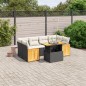 vidaXL Set de comedor de jardín 7 pzas y cojines ratán sintético negro vidaXL Set de comedor de jardín 7 pzas y cojines ratán sintético negro