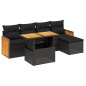 vidaXL Set de sofás de jardín 6 piezas y cojines ratán sintético negro vidaXL Set de sofás de jardín 6 piezas y cojines ratán sintético negro