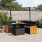 vidaXL Set de sofás de jardín 6 piezas y cojines ratán sintético negro vidaXL Set de sofás de jardín 6 piezas y cojines ratán sintético negro