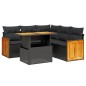 vidaXL Set de sofás de jardín 6 piezas y cojines ratán sintético negro vidaXL Set de sofás de jardín 6 piezas y cojines ratán sintético negro
