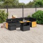 vidaXL Set de sofás de jardín 8 piezas y cojines ratán sintético negro vidaXL Set de sofás de jardín 8 piezas y cojines ratán sintético negro