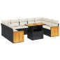 vidaXL Set de sofás de jardín 10 pzas cojines ratán sintético negro vidaXL Set de sofás de jardín 10 pzas cojines ratán sintético negro