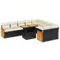 vidaXL Set de sofás de jardín 10 pzas cojines ratán sintético negro vidaXL Set de sofás de jardín 10 pzas cojines ratán sintético negro
