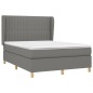 vidaXL Cama box spring con colchón tela gris oscuro 140x200 cm vidaXL Cama box spring con colchón tela gris oscuro 140x200 cm