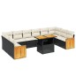 vidaXL Set de sofás de jardín 11 pzas y cojines ratán sintético negro vidaXL Set de sofás de jardín 11 pzas y cojines ratán sintético negro