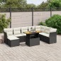 vidaXL Set de sofás de jardín 8 piezas y cojines ratán sintético negro vidaXL Set de sofás de jardín 8 piezas y cojines ratán sintético negro