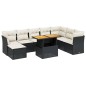 vidaXL Set de sofás de jardín 8 piezas y cojines ratán sintético negro vidaXL Set de sofás de jardín 8 piezas y cojines ratán sintético negro