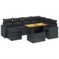 vidaXL Set de sofás de jardín 8 piezas y cojines ratán sintético negro vidaXL Set de sofás de jardín 8 piezas y cojines ratán sintético negro