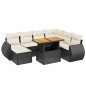 vidaXL Set de sofás de jardín 8 piezas y cojines ratán sintético negro vidaXL Set de sofás de jardín 8 piezas y cojines ratán sintético negro