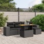 vidaXL Set de sofás de jardín 6 piezas y cojines ratán sintético negro vidaXL Set de sofás de jardín 6 piezas y cojines ratán sintético negro
