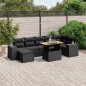 vidaXL Set de sofás de jardín 8 piezas y cojines ratán sintético negro vidaXL Set de sofás de jardín 8 piezas y cojines ratán sintético negro