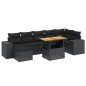 vidaXL Set de sofás de jardín 8 piezas y cojines ratán sintético negro vidaXL Set de sofás de jardín 8 piezas y cojines ratán sintético negro