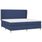 vidaXL Cama box spring con colchón tela azul 200x200 cm vidaXL Cama box spring con colchón tela azul 200x200 cm