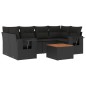 vidaXL Set de comedor de jardín 7 pzas y cojines ratán sintético negro vidaXL Set de comedor de jardín 7 pzas y cojines ratán sintético negro