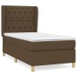 vidaXL Cama box spring con colchón tela marrón oscuro 80x200 cm vidaXL Cama box spring con colchón tela marrón oscuro 80x200 cm