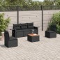 vidaXL Set de sofás de jardín 6 piezas y cojines ratán sintético negro vidaXL Set de sofás de jardín 6 piezas y cojines ratán sintético negro