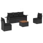 vidaXL Set de sofás de jardín 6 piezas y cojines ratán sintético negro vidaXL Set de sofás de jardín 6 piezas y cojines ratán sintético negro