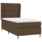vidaXL Cama box spring con colchón tela marrón oscuro 80x200 cm vidaXL Cama box spring con colchón tela marrón oscuro 80x200 cm