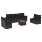 vidaXL Set de sofás de jardín 8 piezas y cojines ratán sintético negro vidaXL Set de sofás de jardín 8 piezas y cojines ratán sintético negro