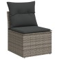 vidaXL Juego de sofás jardín con cojines 5 pzas ratán sintético gris vidaXL Juego de sofás jardín con cojines 5 pzas ratán sintético gris