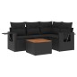 vidaXL Set de muebles de jardín 5 pzas y cojines ratán sintético negro vidaXL Set de muebles de jardín 5 pzas y cojines ratán sintético negro