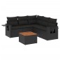 vidaXL Set de sofás de jardín 6 piezas y cojines ratán sintético negro