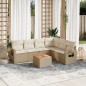 vidaXL Set sofás de jardín 7 piezas y cojines ratán sintético beige vidaXL Set sofás de jardín 7 piezas y cojines ratán sintético beige