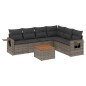 vidaXL Set de sofás de jardín 7 piezas con cojines ratán PE gris vidaXL Set de sofás de jardín 7 piezas con cojines ratán PE gris