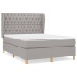 vidaXL Cama box spring con colchón tela gris claro 140x190 cm